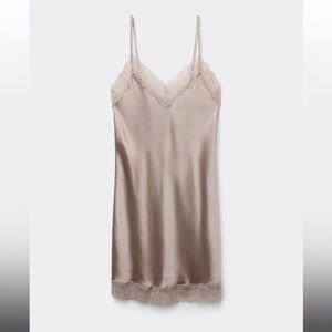 Intimissimi Silk Chemise Slip Dust Beige XS